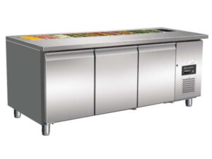 Three Door Prep Counter (GN 3100 Coldpan) Ventilated Cooling